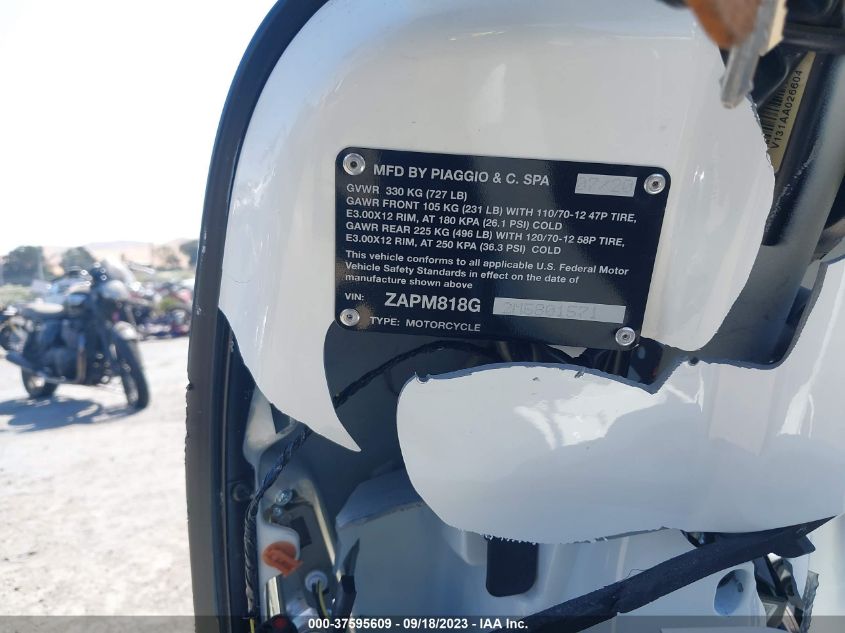 2021 VESPA PRIMAVERA/SPRINT 150 ZAPM818G2M5801571