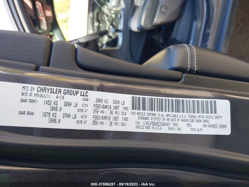 2014 JEEP GRAND CHEROKEE LIMITED - 1C4RJFBGXEC500447