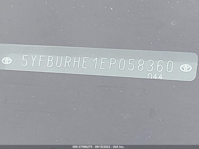 2014 TOYOTA COROLLA L/LE/S/S PLUS/LE PLUS - 5YFBURHE1EP058360