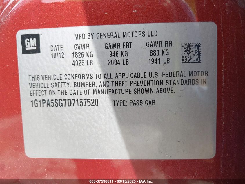 2013 CHEVROLET CRUZE LS - 1G1PA5SG7D7157520