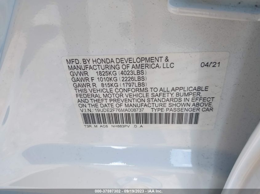 19UDE2F76MA008737 Acura ILX PREMIUM/TECHNOLOGY 9