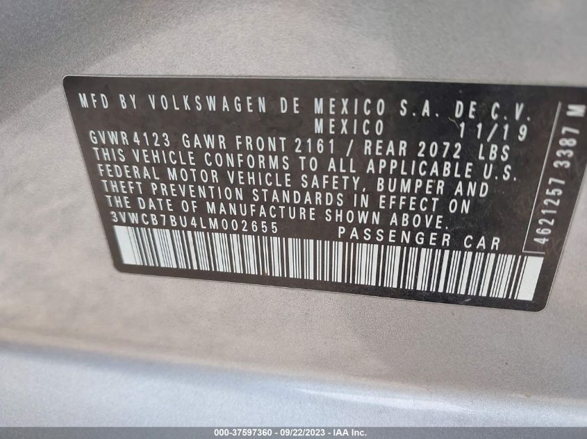 2020 VOLKSWAGEN JETTA S/SE/R-LINE - 3VWCB7BU4LM002655
