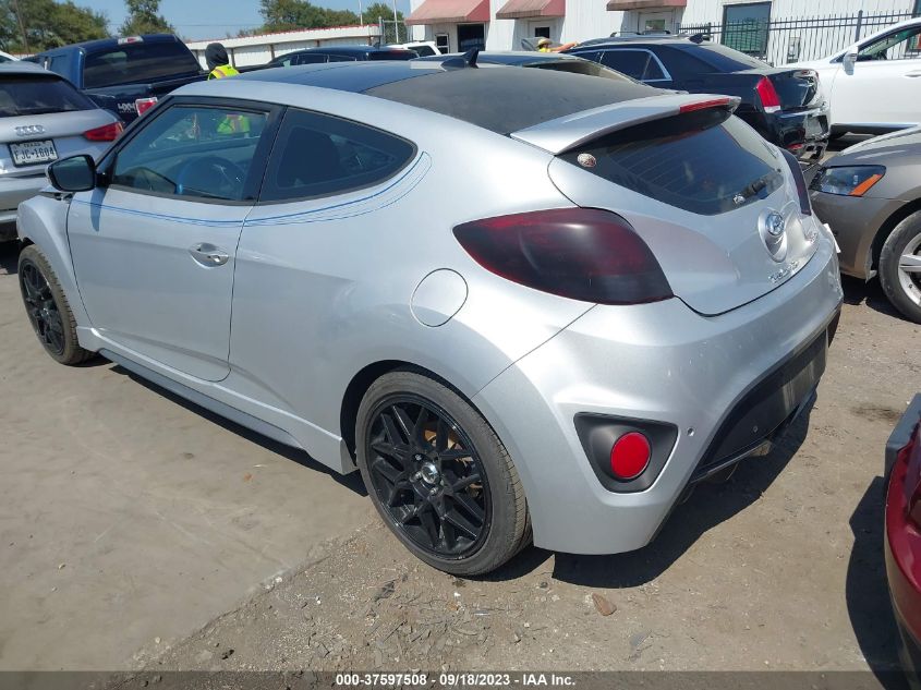 2013 HYUNDAI VELOSTER TURBO W/BLUE INT - KMHTC6AE9DU156744