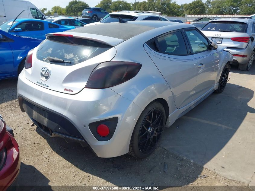 2013 HYUNDAI VELOSTER TURBO W/BLUE INT - KMHTC6AE9DU156744