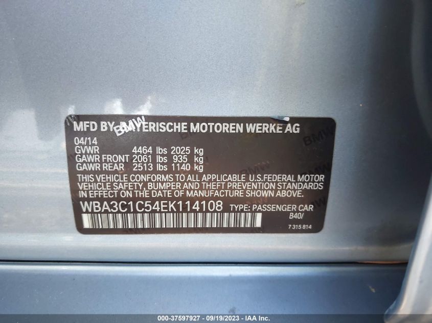 2014 BMW 328I - WBA3C1C54EK114108