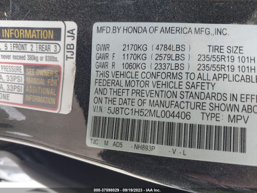 2021 ACURA RDX TECHNOLOGY - 5J8TC1H52ML004406