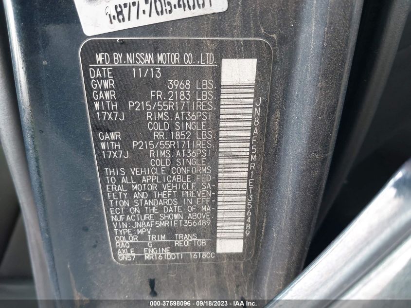 2014 NISSAN JUKE S/SV/SL/NISMO - JN8AF5MR1ET356489