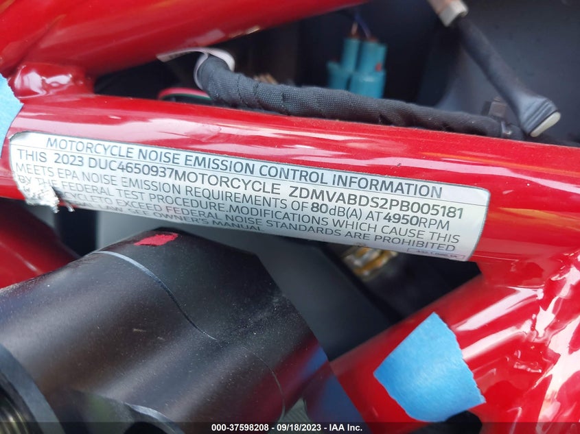 VIN ZDMVABDS2PB005181 2023 DUCATI SUPERSPORT