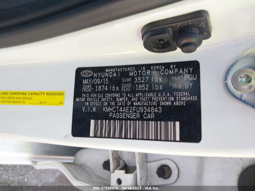 2015 HYUNDAI ACCENT GLS - KMHCT4AE2FU934843
