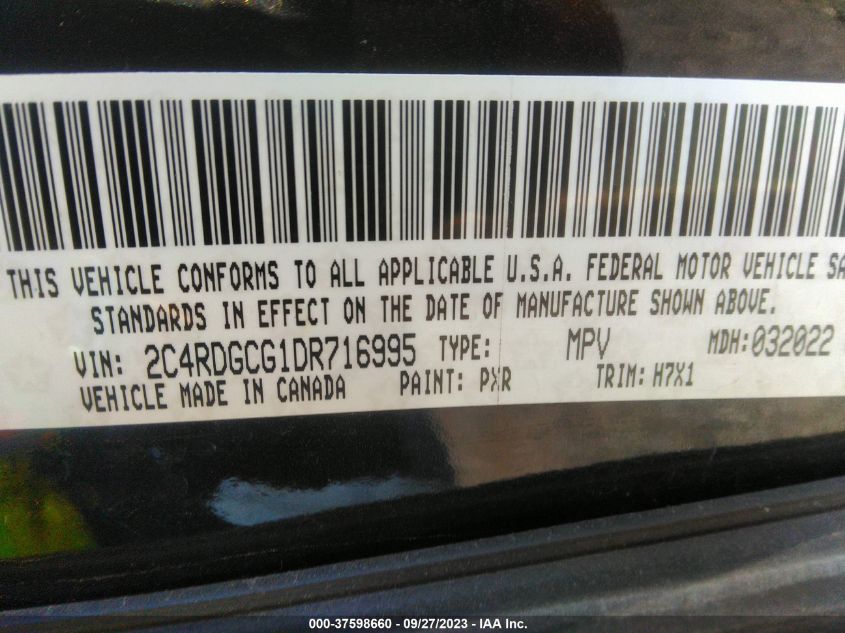 2013 DODGE GRAND CARAVAN SXT - 2C4RDGCG1DR716995
