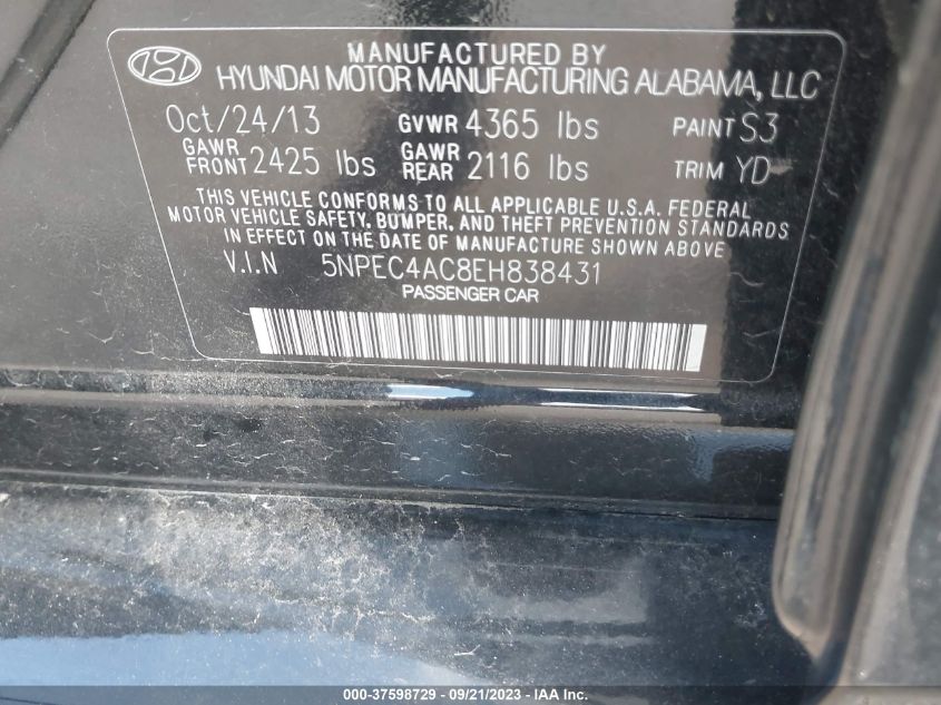 2014 HYUNDAI SONATA SE/LIMITED - 5NPEC4AC8EH838431
