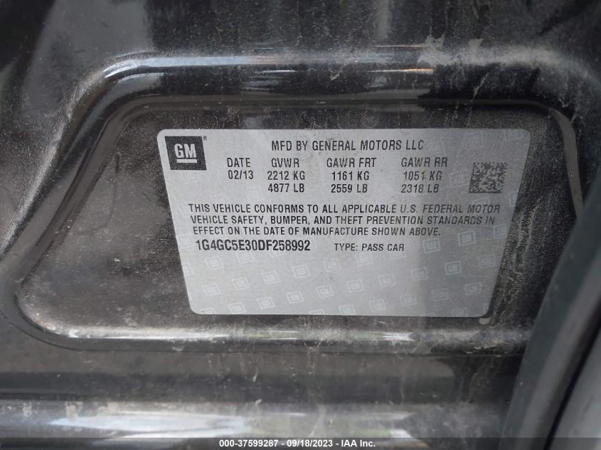 2013 BUICK LACROSSE LEATHER - 1G4GC5E30DF258992