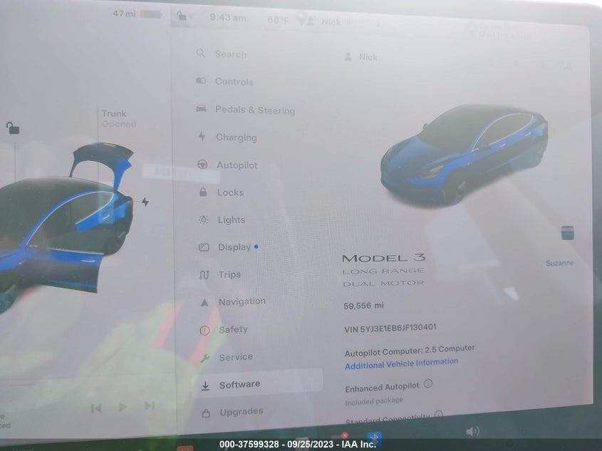 VIN 5YJ3E1EB6JF130401 2018 TESLA MODEL 3
