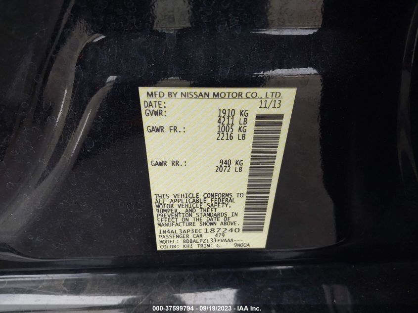 2014 NISSAN ALTIMA 2.5 - 1N4AL3AP3EC187240