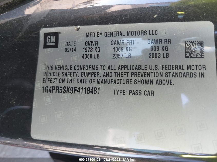 2015 BUICK VERANO CONVENIENCE GROUP - 1G4PR5SK9F4118481