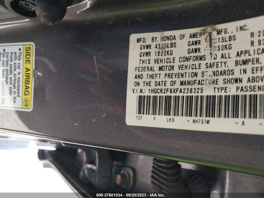 2015 HONDA ACCORD SEDAN EX-L - 1HGCR2F8XFA238325