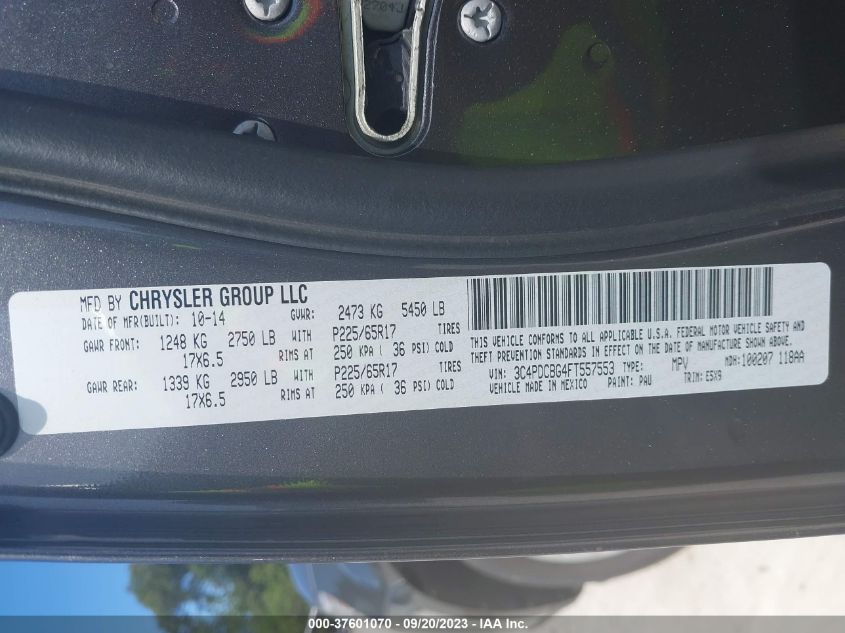 2015 DODGE JOURNEY SXT - 3C4PDCBG4FT557553
