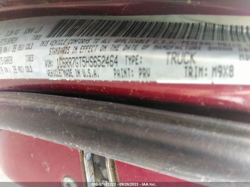 2017 RAM 1500 BIG HORN - 1C6RR7GT5HS652464