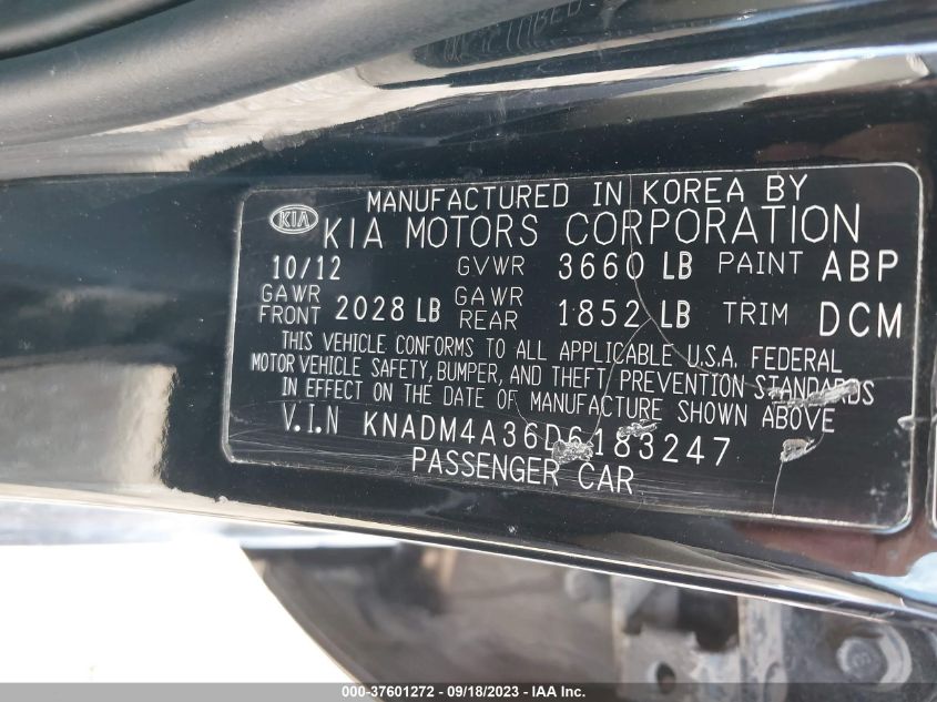 2013 KIA RIO LX - KNADM4A36D6183247