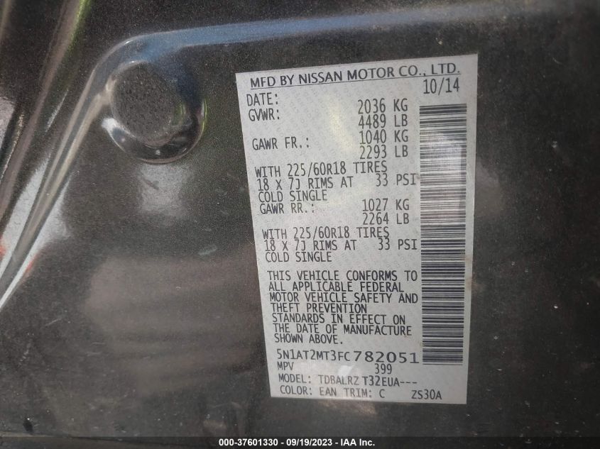 2015 NISSAN ROGUE SL - 5N1AT2MT3FC782051