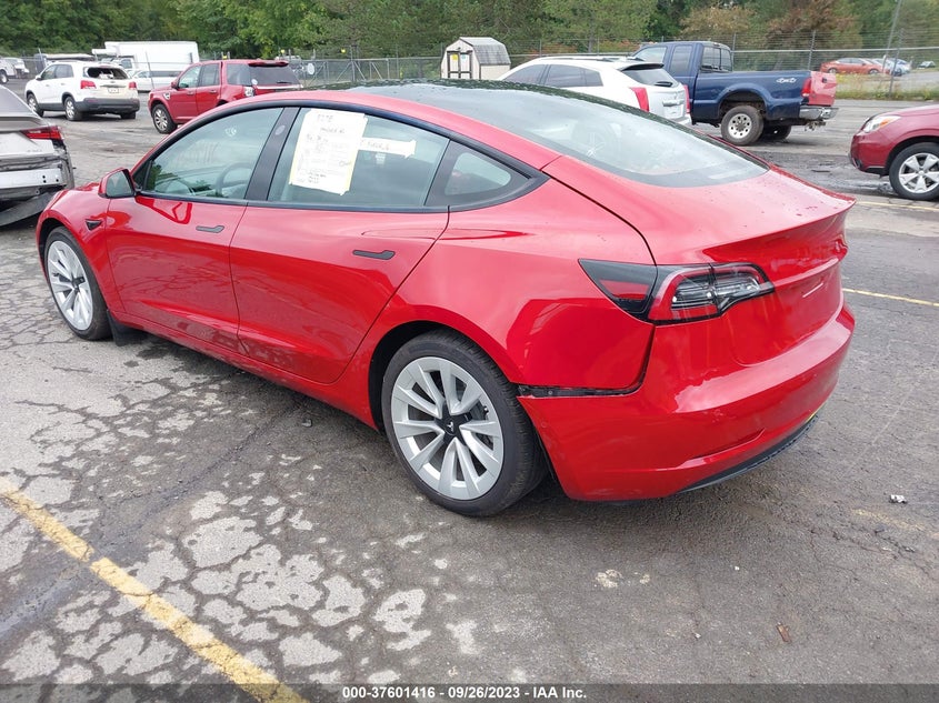 VIN 5YJ3E1EB2NF113567 2022 TESLA MODEL 3 LONG RANGE