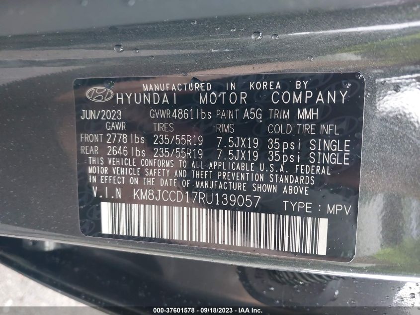 2024 HYUNDAI TUCSON HYBRID SEL CONVENIENCE KM8JCCD17RU139057