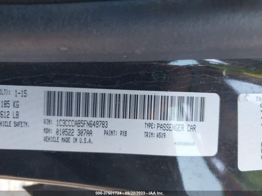 2015 CHRYSLER 200 LIMITED - 1C3CCCAB5FN649783