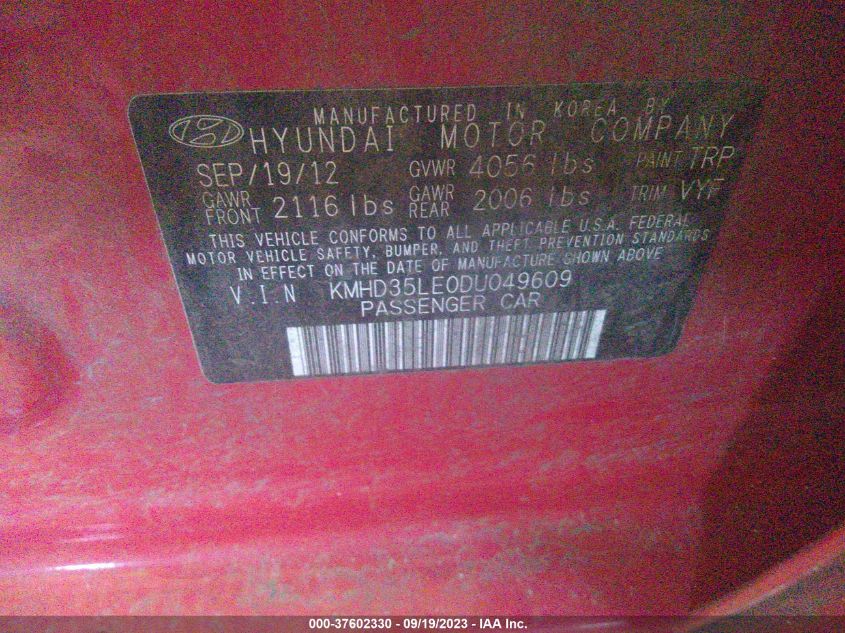 2013 HYUNDAI ELANTRA GT - KMHD35LE0DU049609