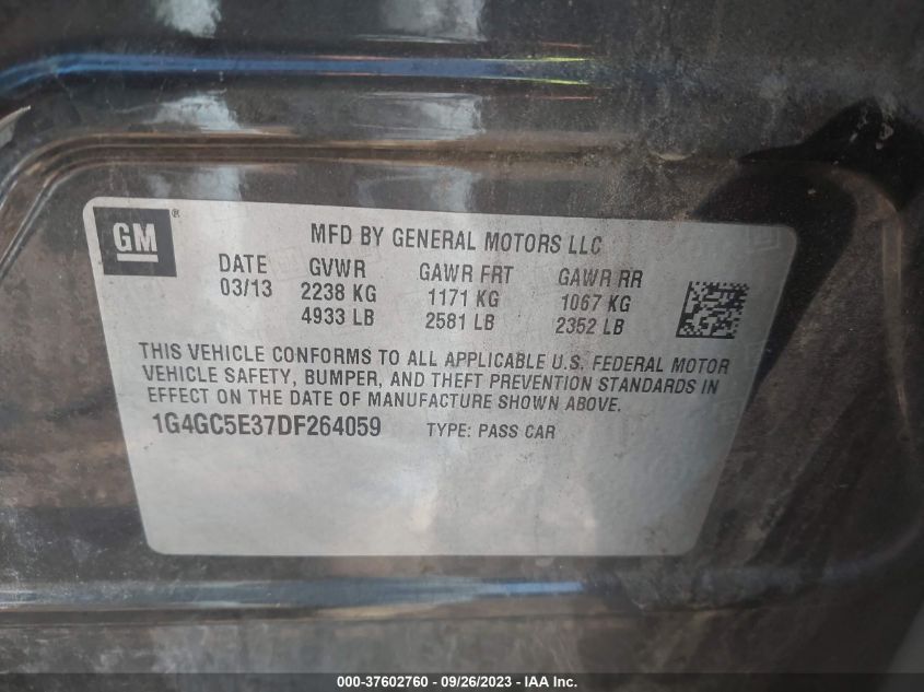 2013 BUICK LACROSSE LEATHER - 1G4GC5E37DF264059