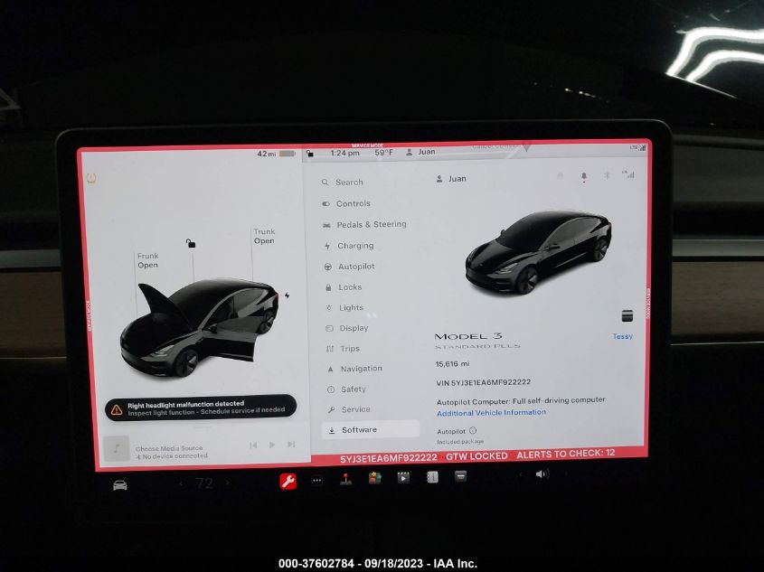 2021 TESLA MODEL 3 STANDARD RANGE PLUS - 5YJ3E1EA6MF922222