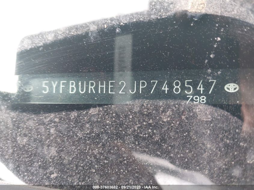 2018 TOYOTA COROLLA L/LE/XLE/SE/XSE - 5YFBURHE2JP748547