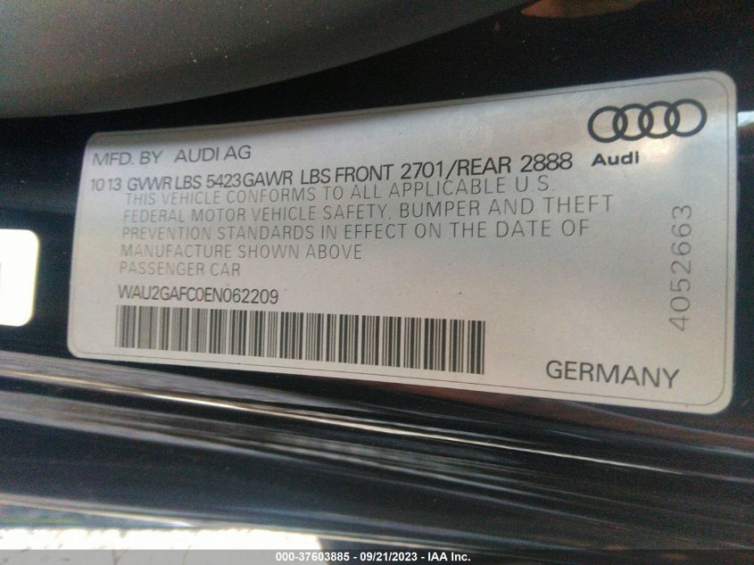 2014 AUDI A7 3.0 PRESTIGE - WAU2GAFC0EN062209