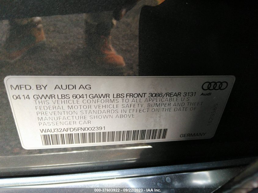 2015 AUDI A8 L 4.0T WAU32AFD5FN002391