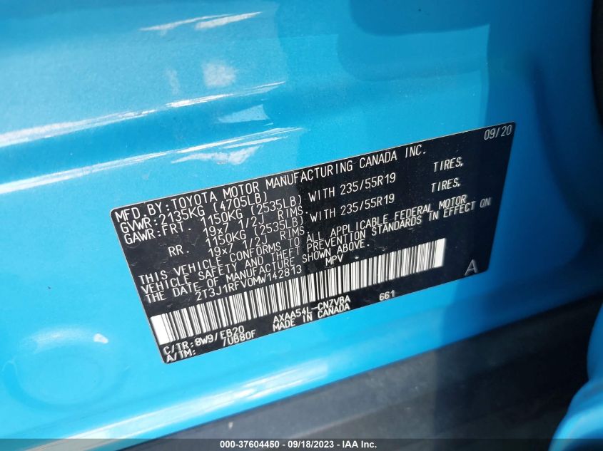 2021 TOYOTA RAV4 ADVENTURE/TRD OFF ROAD - 2T3J1RFV0MW142813