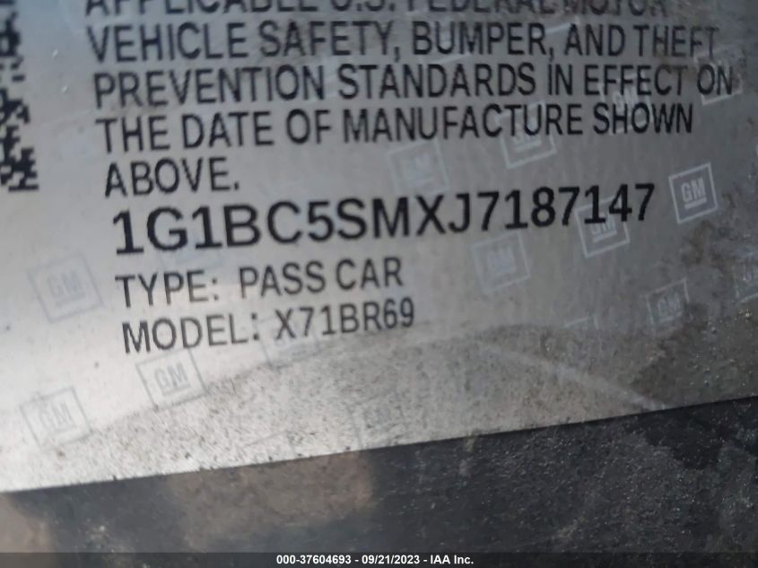 2018 CHEVROLET CRUZE LS - 1G1BC5SMXJ7187147