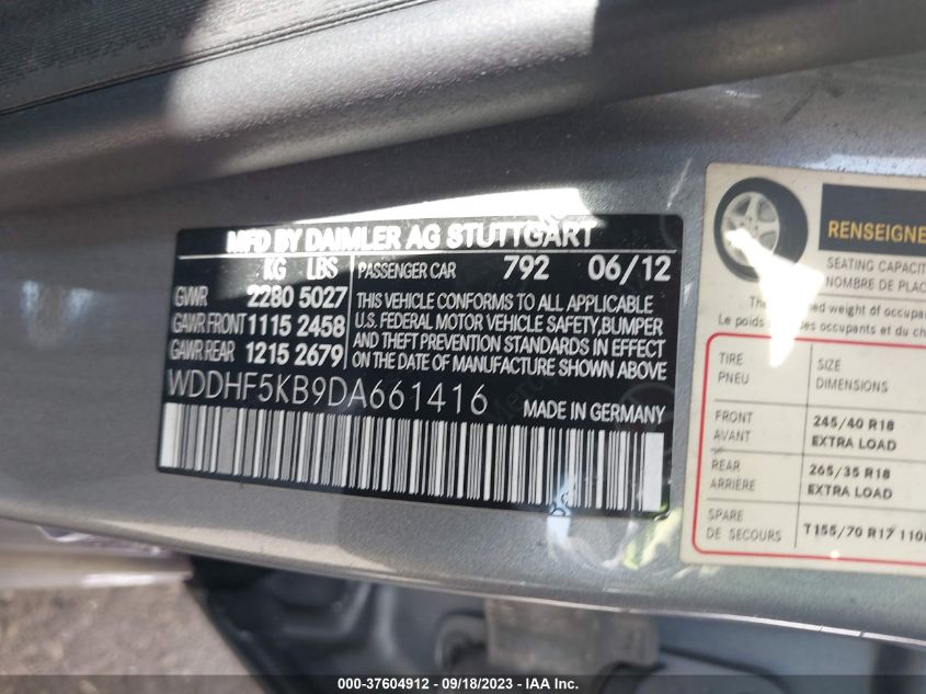 2013 MERCEDES-BENZ E-CLASS E 350 - WDDHF5KB9DA661416
