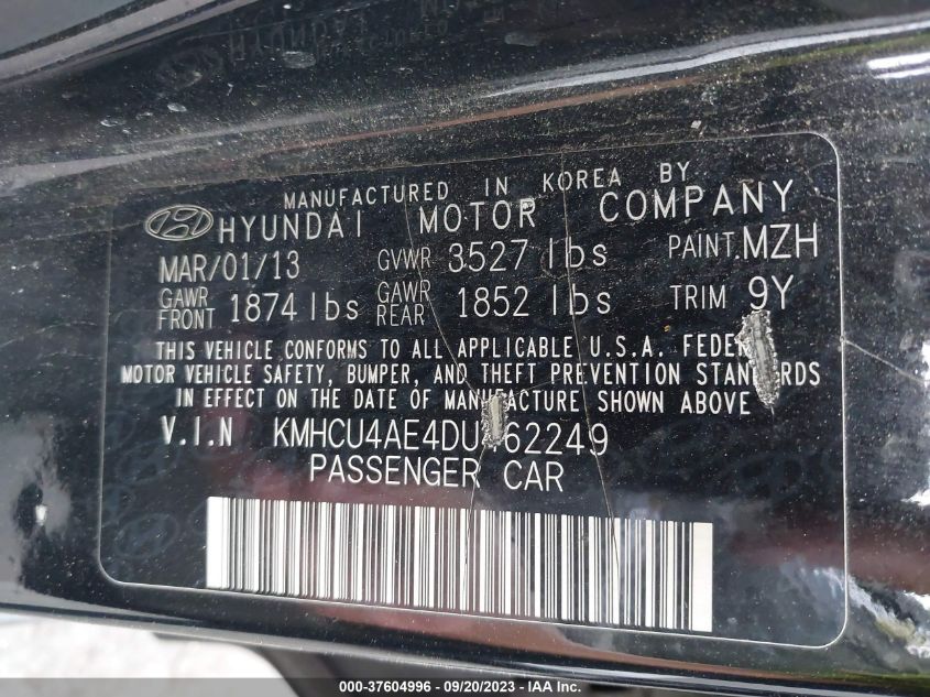 2013 HYUNDAI ACCENT GLS - KMHCU4AE4DU462249