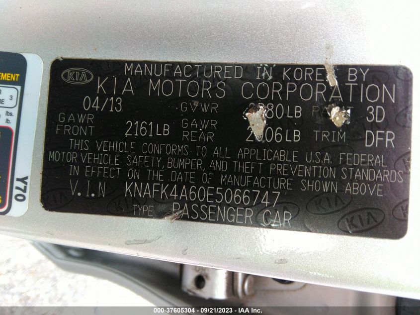 2014 KIA FORTE LX - KNAFK4A60E5066747