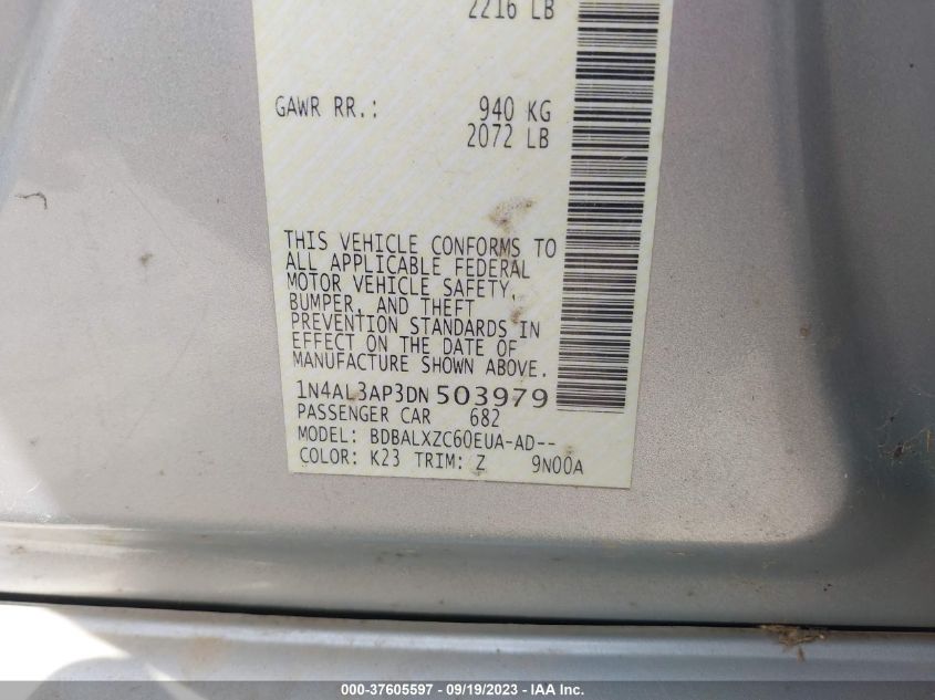 2013 NISSAN ALTIMA 2.5 SL - 1N4AL3AP3DN503979