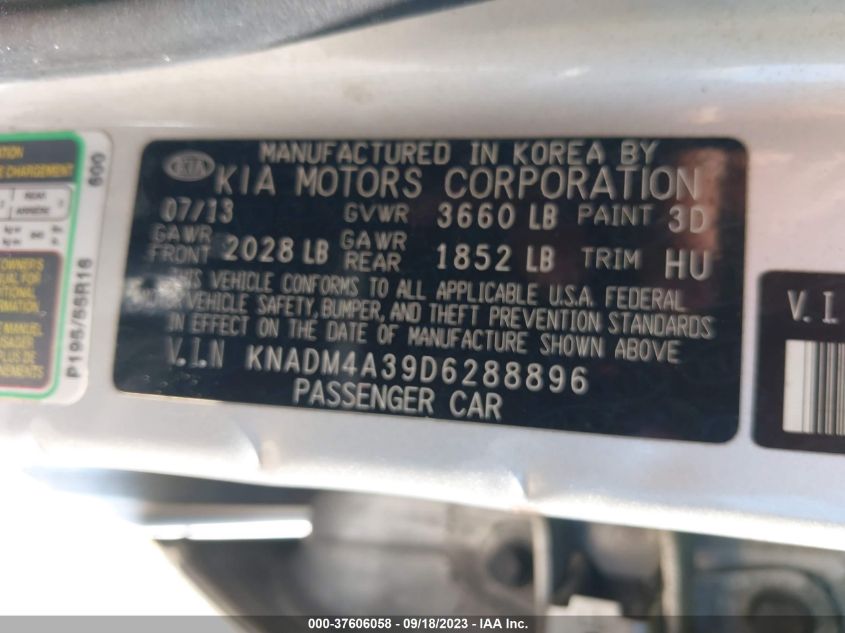 2013 KIA RIO LX - KNADM4A39D6288896