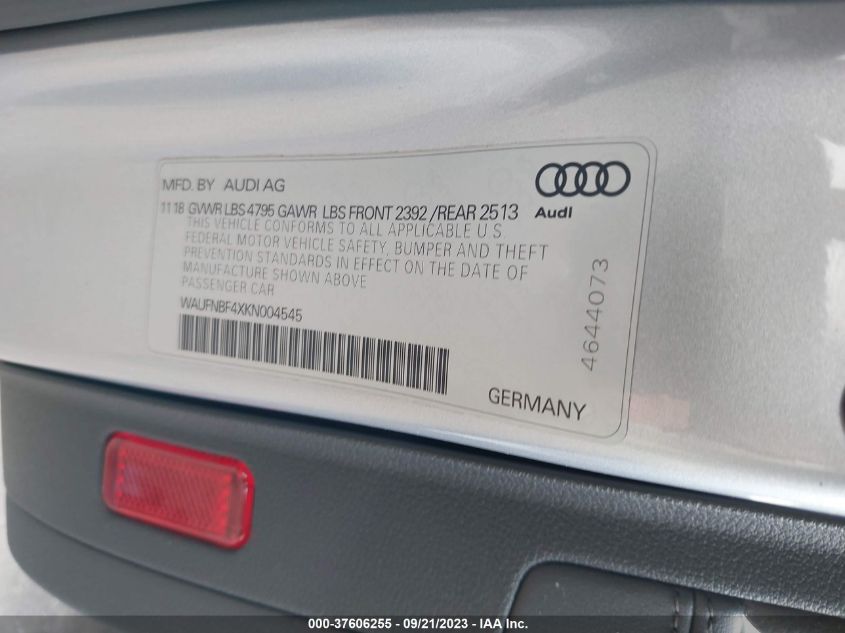 WAUFNBF4XKN004545 Audi A4 PRESTIGE 9