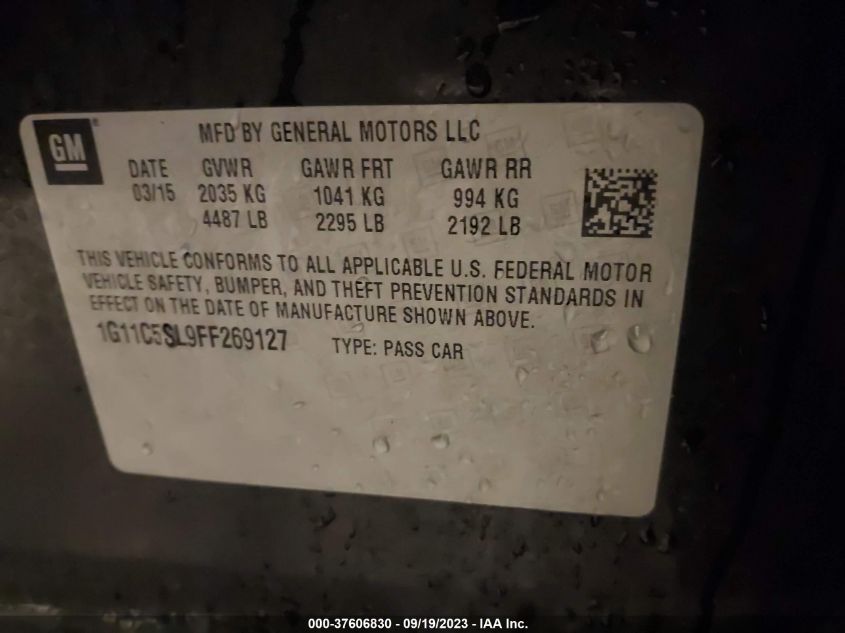 2015 CHEVROLET MALIBU LT - 1G11C5SL9FF269127