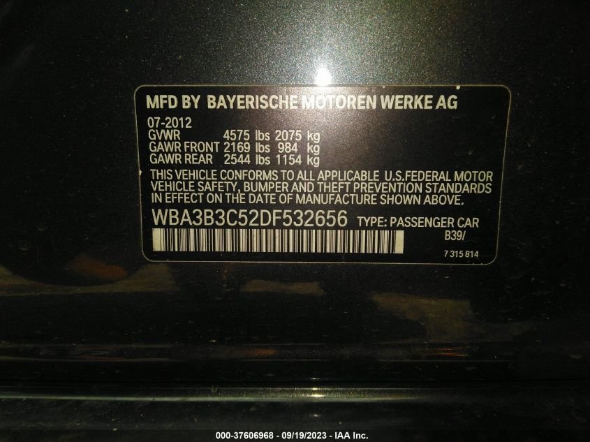 2013 BMW 3 SERIES 328I XDRIVE - WBA3B3C52DF532656