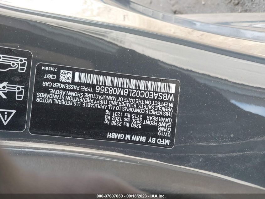 2020 BMW M8 COMPETITION - WBSAE0C02LBM08356