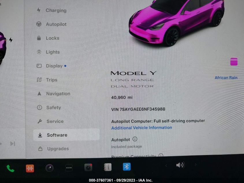 2022 TESLA MODEL Y LONG RANGE - 7SAYGAEE6NF345988