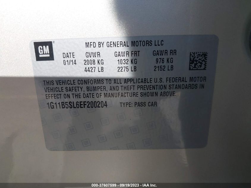 2014 CHEVROLET MALIBU LS - 1G11B5SL6EF200204
