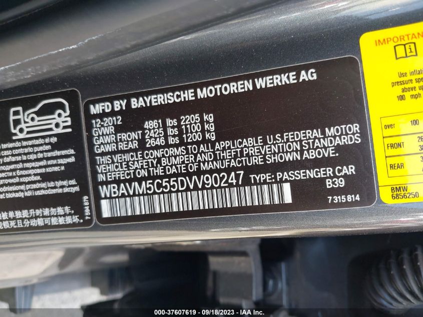2013 BMW X1 XDRIVE35I - WBAVM5C55DVV90247