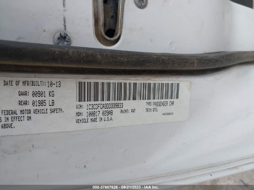 2013 DODGE DART LIMITED - 1C3CDFCA3DD339833