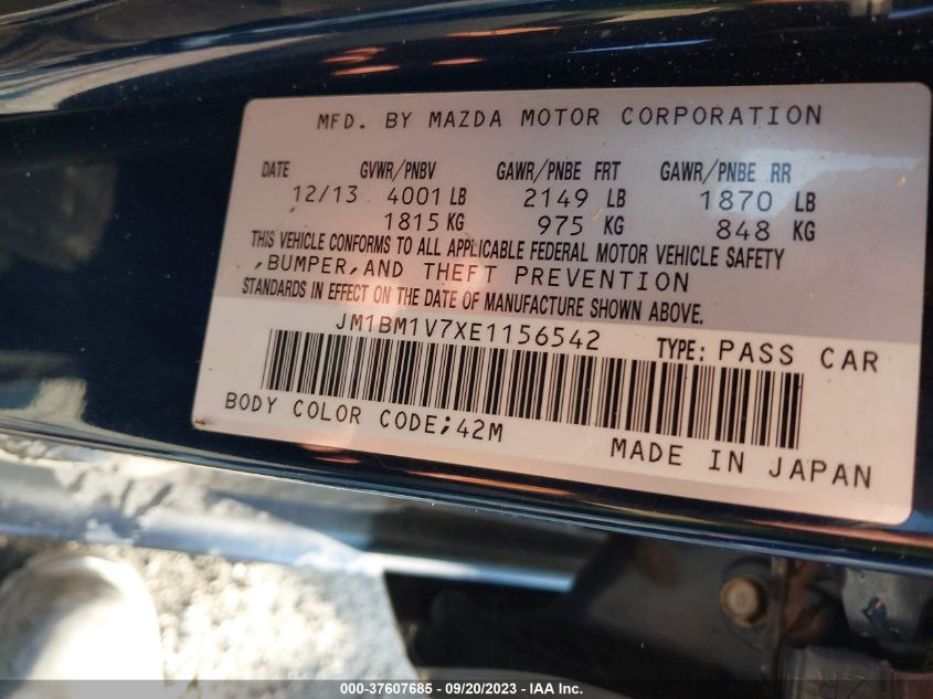 2014 MAZDA MAZDA3 I TOURING - JM1BM1V7XE1156542