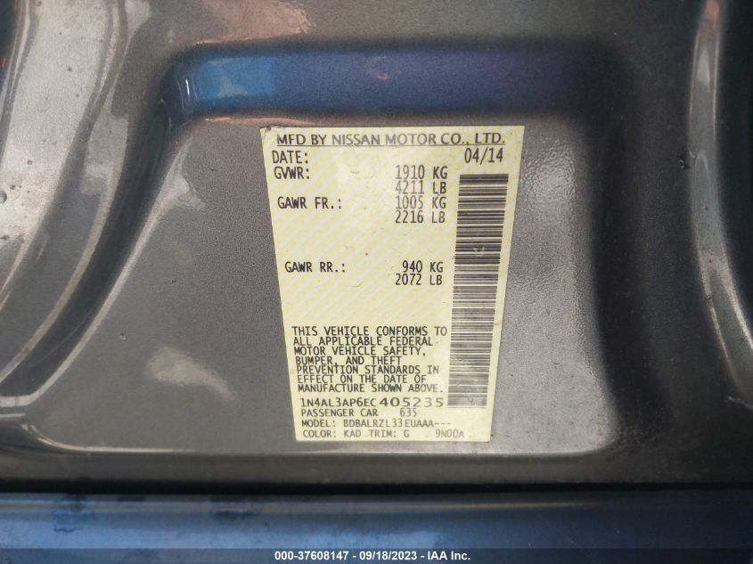 2014 NISSAN ALTIMA 2.5 - 1N4AL3AP6EC405235